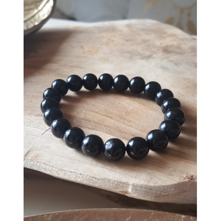 Tourmaline noire en bracelet - perles de 10mm