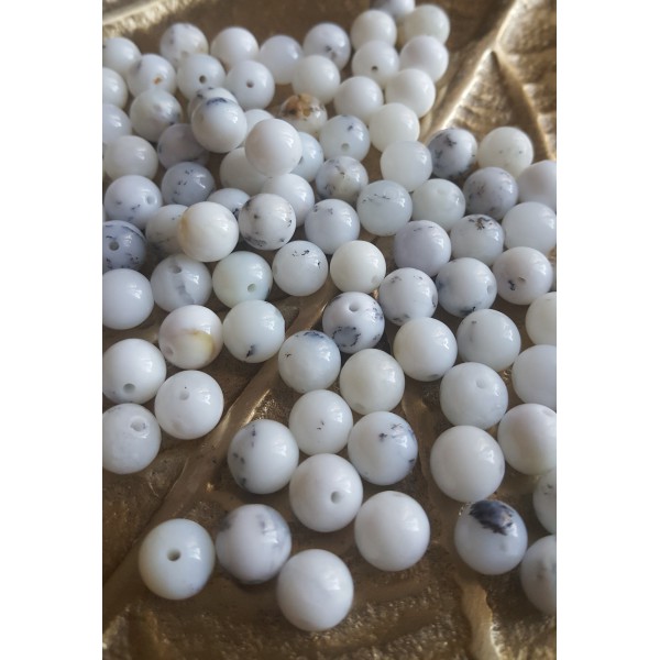 Agate Dendritique (Merlinite) - perle de 8mm