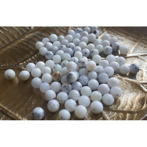 agate dendritique merlinite - perle de 8mm