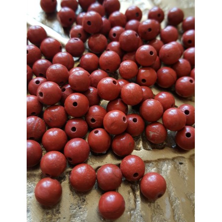 Jaspe rouge perle ronde de 6mm