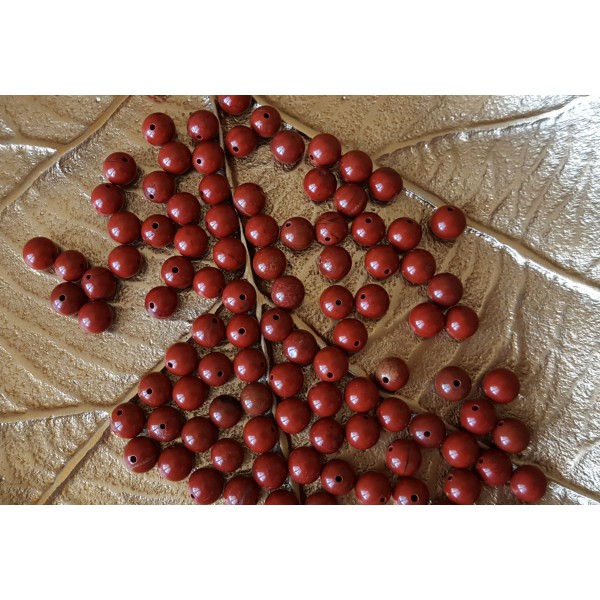 Jaspe rouge perle ronde de 8mm