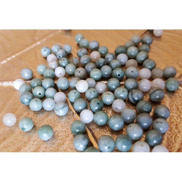Jade de Birmanie - perle ronde de 6mm