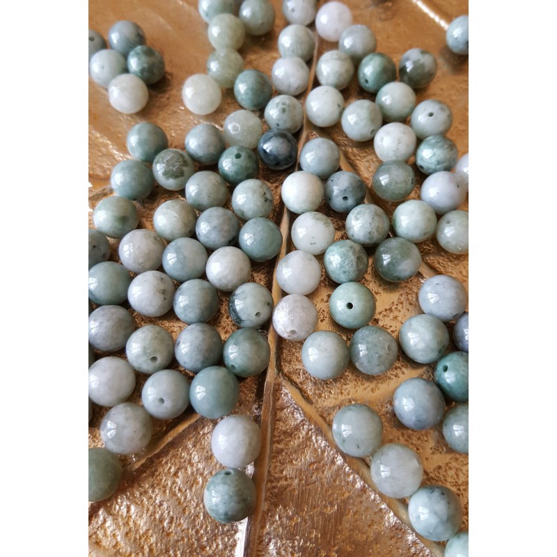 Jade de Birmanie - perle ronde de 8mm
