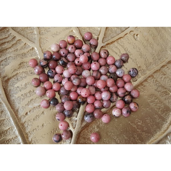 Rhodonite (Madagascar) - perle ronde de 6mm