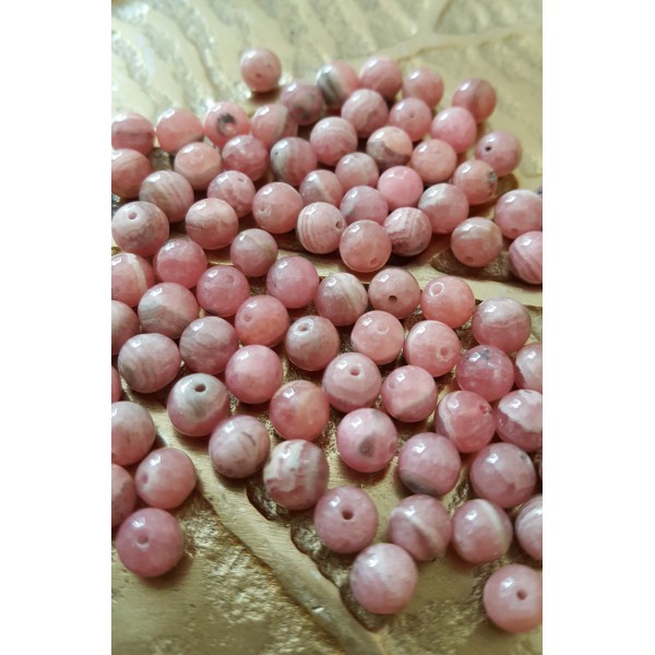 Rhodochrosite - perle ronde de 5-6mm