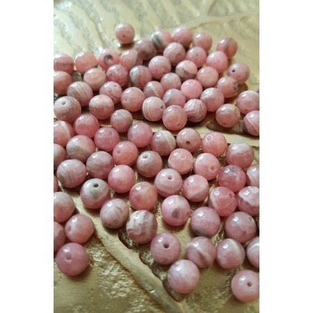 Rhodochrosite perle ronde de 5-6 mm percée
