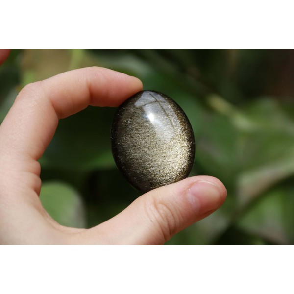 Obsidienne Dorée polie 19 grs - galet plat