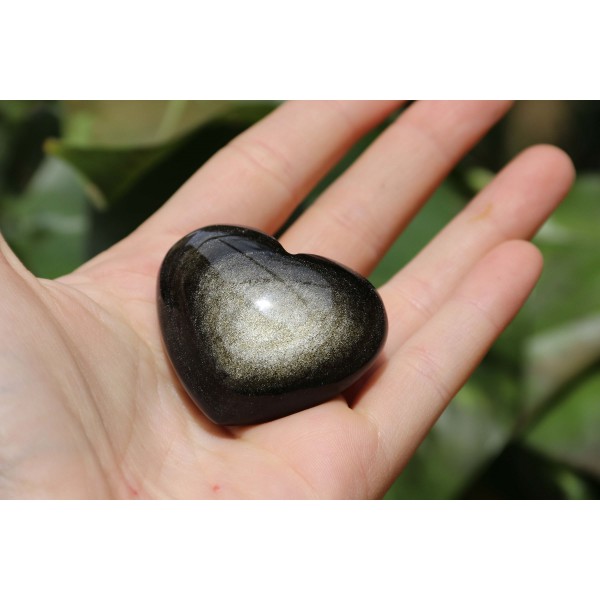 Obsidienne Dorée polie 46 grs - coeur