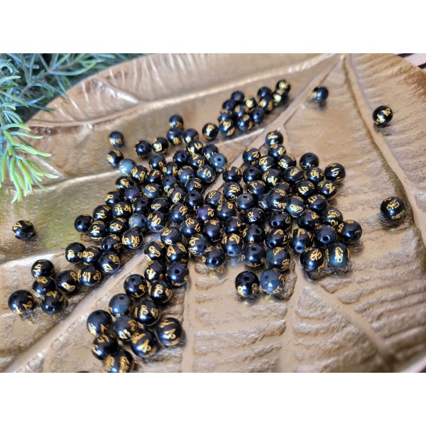 Obsidienne 6monde (mantra) - perle de 6mm
