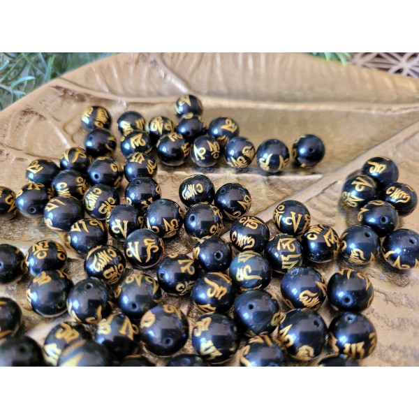 Obsidienne 6monde (mantra) - perle de 8mm