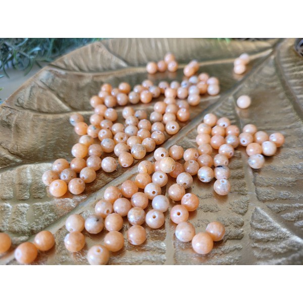 Calcite Orange - perle ronde de 6mm