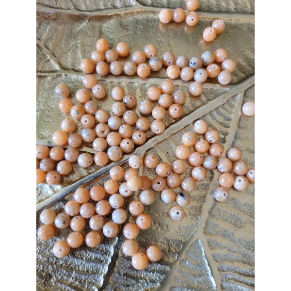 Calcite Orange - perle ronde de 6mm