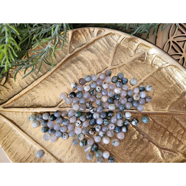 Agate Mousse (arbre) - perle de 6mm