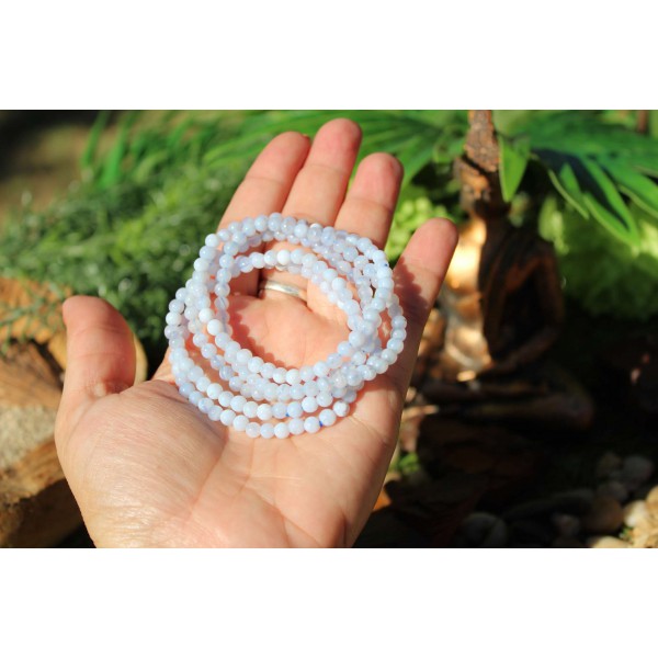 Calcédoine - Bracelet perles 4mm