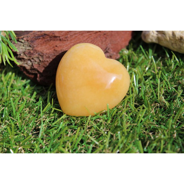 Calcite Orange polie 46 Gr - forme coeur