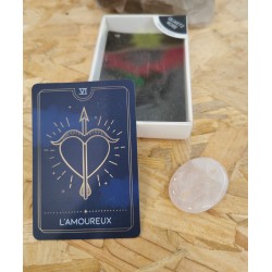 Galet Quartz Rose - arcane tarot "L'Amoureux"