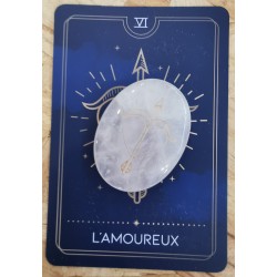 Galet Quartz Rose - arcane tarot "L'Amoureux"