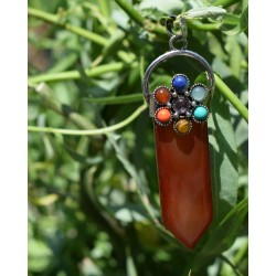 Cornaline - Pendentif 7 chakras