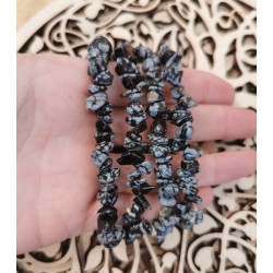 Obsidienne Neige - Bracelet baroque