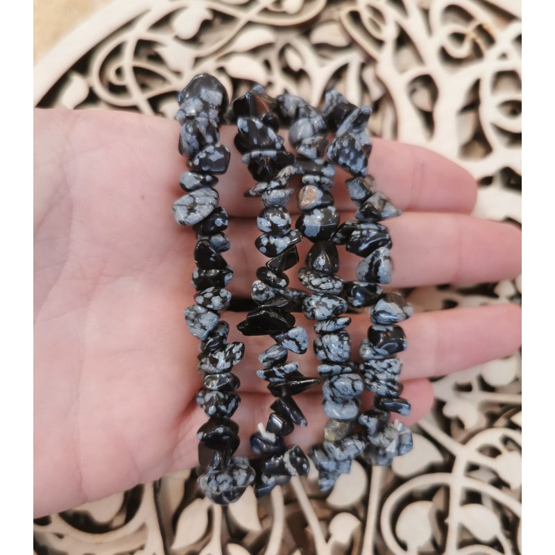 Obsidienne Neige - Bracelet baroque Obsidienne Neige - Bracelet baroque