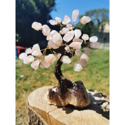 Quartz Rose et Améthyste - Arbre 20 cm