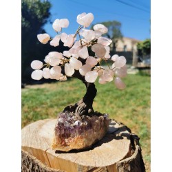 Quartz Rose et Améthyste - Arbre 20 cm