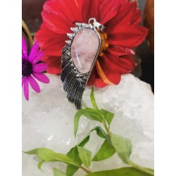 Quartz Rose - Pendentif Aile