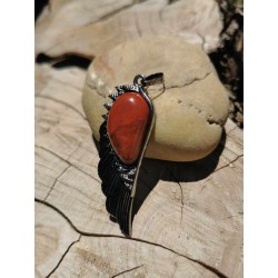Jaspe Rouge Poli - Pendentif Aile