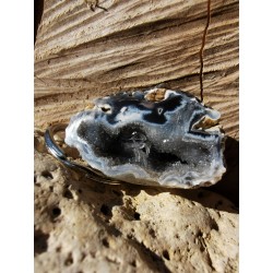 Agate - Porte clés demi géode 22 Gr
