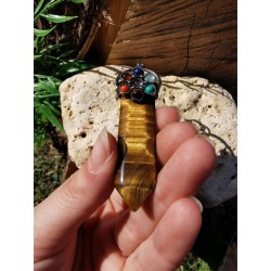 Oeil De Tigre - Pendentif 7 Chakras