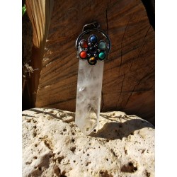 Cristal de Roche - Pendentif 7 Chakras