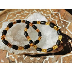 Ambre - Bracelet ambre et bois