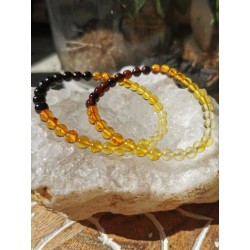 Ambre - Bracelet ambre multicolore 6 mm