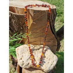 Ambre - Collier multicolore perles irrégulières