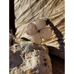 Quartz Rose - Pendentif Trèfle
