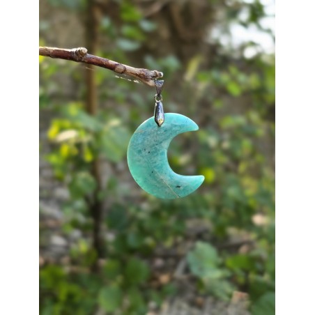 Amazonite - Pendentif  lune 13 Gr