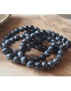 Bracelets Obsidienne Neige : Bijoux Énergétiques en Pierres Naturelles – Gemmes et Zen